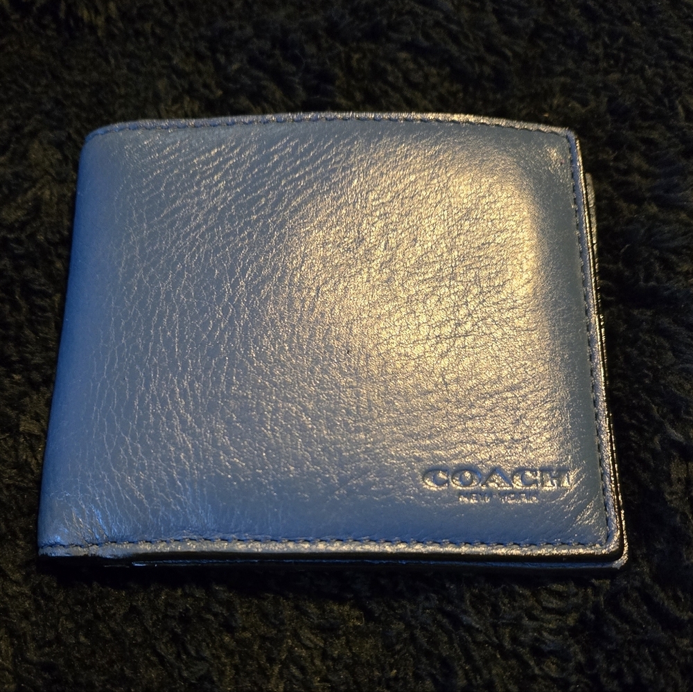 Coach Blue Leather Men's Wallet